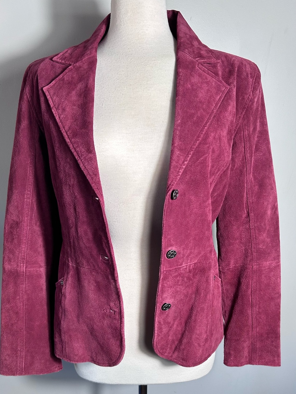 B.U.M. Equipment Burgundy Suede Blazer Jacket 90s Y2K Sz 10